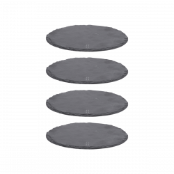 Bridlicový podnos 9 cm okrúhly malý set 4 ks - Flow