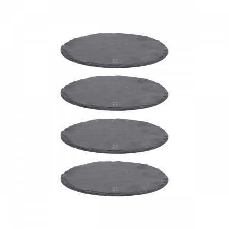 Bridlicový podnos 9 cm okrúhly malý set 4 ks - Flow