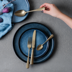 Príborový set 16 ks - Baguette Vintage PVD Champagne Stone Wash