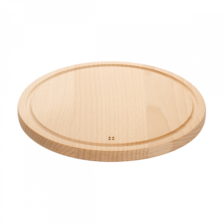 Drevená doska na krájanie so žliabkom okrúhla 28 cm - Basic