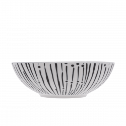 Miska na cereálie biela / čierna 17,8 cm - Basic