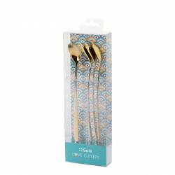 Latté lyžičky so srdiečkom champagne 4 ks set – Love Cutlery