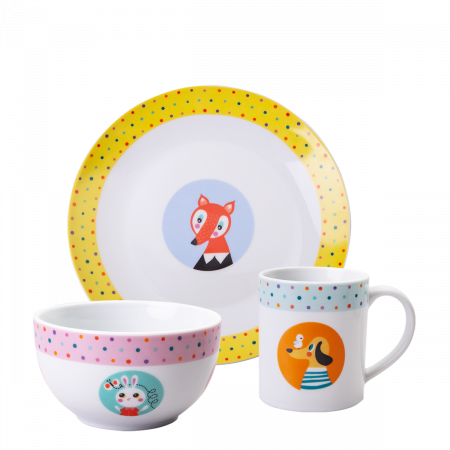 Detský porcelánový set 3 ks – KIDS World Animals