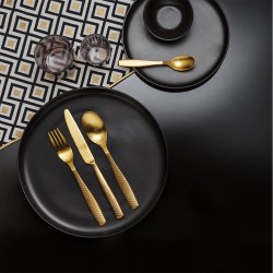 Príborový set 24 ks - Gaya All Satin zlatý - Chevron