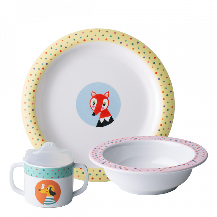 Detský melamínový set 3 ks – Kids WORLD Animals