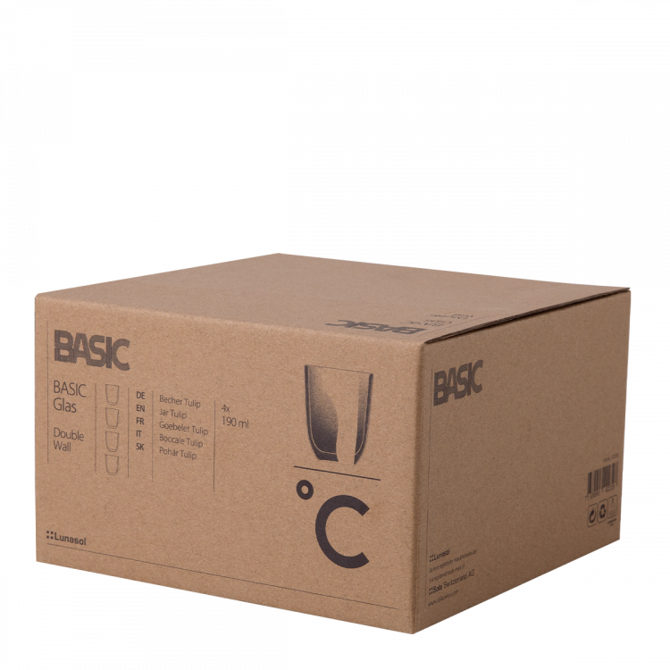 Pohár BASIC Glas Double Wall 190 ml - set 4 ks
