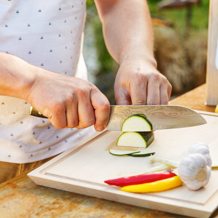 Nôž santoku z damaškovej ocele 18 cm - Platinum