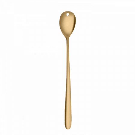 Latte lyžička so srdiečkom PVD light gold - Love Cutlery